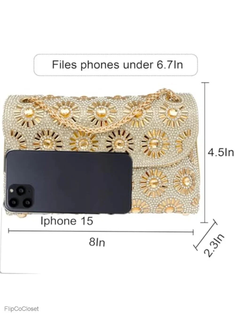 Rhinestone Crystal Clutch Evening Bag Metal Wedding Prom Party
